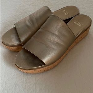 Gold Leather Stuart Weitzman Platform Sandals